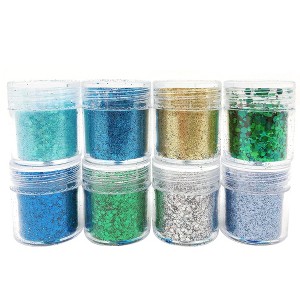 Wrapables Chunky Glitter for Hair Face Makeup Nail Art Decoration (8 Colors) - 1 of 4