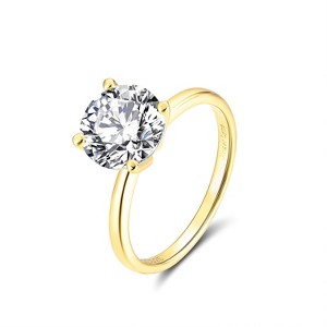 Amore Engagement Ring Women 1, 2 or 3Ct Topaz Sterling Ginger Lyne Collection - 1 of 4