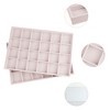 Unique Bargains Stackable Velvet Light Pink Jewelry Organizer Trays with Removable Dividers Set of 2 - 3 of 4
