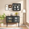 27.56 Inch Wall Cabinet With 2 Glass Doors, 3-Tier Wall Mounted Storage Cabinet With Detachable Shelves, Modern Accent Cabinet - 3 of 4