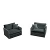 Chenille Upholstered Armrest Sofa Set of 2, Armchairs with Toss Pillows, High-End Living Room Side Chairs - 3 of 4