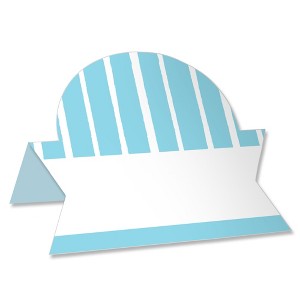 Big Dot of Happiness Blue Stripes - Simple Party Decorations Tent Buffet Card - Table Setting Name Place Cards - Set of 24 - 1 of 4