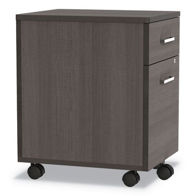 Mocha Mobile Pedestal File Cabinet with Locking Drawers