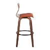 Set of 2 Folia Barstools Walnut/Black/Orange - LumiSource: Mid-Century Modern, Upholstered Seat, Wood Frame - image 3 of 4