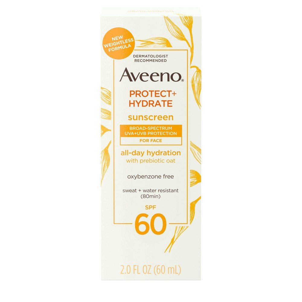 Photos - Cream / Lotion Aveeno Protect & Hydrate Sunscreen Face Lotion - SPF 60 - 2 fl oz 