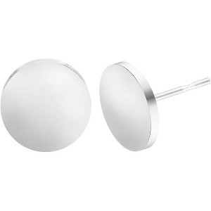 Stud Earrings Flat Circle Piercing Dot Earrings Stainless Disc Post Earrings for Women (2-10mm, Silver, 1-3 pairs) - 1 of 4