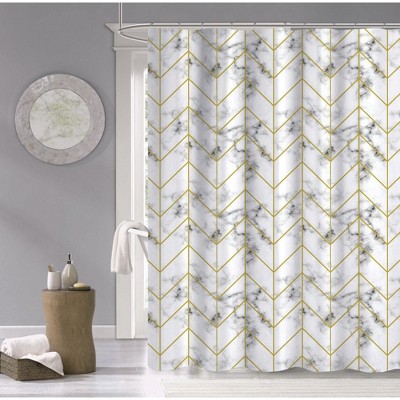 Dainty Home 3D Printed Textured 100% Cotton Shower Curtain