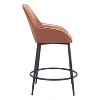 Zuo Modern – Vila Counter Stool Set of 2, 38.6" H Brown Faux Leather Steel Modern Design - 3 of 4