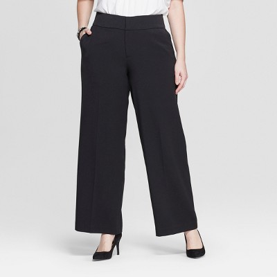 women's plus size wide leg dress pants