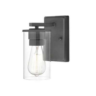 Matte Black Glass Cylinder Wall Sconce