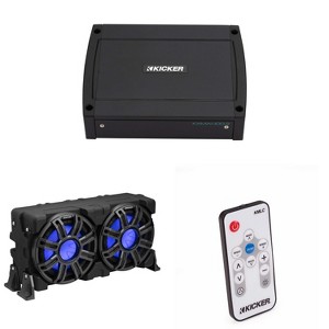 Kicker 51MWLE104 - MWE 10-Inch Loaded Premium Marine Sub Encl w/ Passive Radiator 4ohm & 48KXMA4002 Marine Amp Bundle ( Includes LED Remote ) - 1 of 4