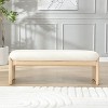 Christopher Knight Home Bellomy Modern 51.5 Inch Rubberwood Upholstered Ottoman - 2 of 4