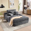 Dolonm 75" Deep Seat Lazy Sofa: 4 Plush Pillows, High-Resilience Sponge, Luxe Corduroy for Living Room/Office-6 Colors - 3 of 4