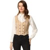 Allegra K Women's Plaid Vintage Steampunk Waistcoat Suit Vest - 2 of 4