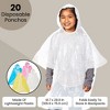 Blue Panda 20-Pack Disposable Rain Ponchos for Kids - Emergency Raincoats with Hood for Boys and Girls (4 Colors, Clear) - 4 of 4