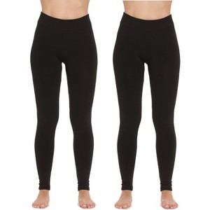 Just Love Ladies Solid Fleece Lined Seamless Leggings (Pack of 2) 6816-C-XS-S - 1 of 3