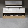 Whisen Floating Wall-Mounted Bathroom Vanity with Wave-Textured Soft-Close Drawers, Basin, Pre-Assembled Cabinet - 3 of 4