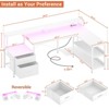Aheaplus Home Office Desk with Charging Station, Reversible L-shaped Computer Desk with Drawers, LED Lights - 2 of 4