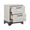 Vynxaria Contemporary 2-Drawer Nightstand - 2-Tone (White Oak & Gray), Ball Bearing Glides, Black Bar Pulls, No Assembly, 1pc Bedroom Furniture - 2 of 4