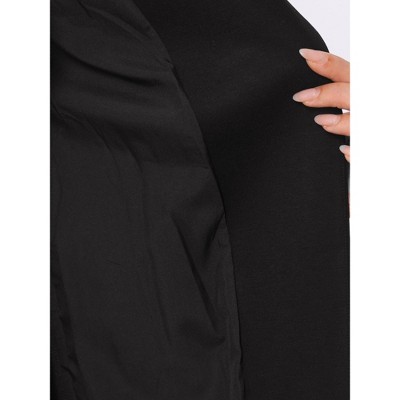 Женские куртки INSPIRE CHIC Women's Business Casual Office Open Front Long Sleeve Suit Jacket Blazer Small Black — фото 5