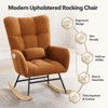 Rocking Chair Nursery Teddy, Upholstered Baby Fluffy Glider Rocker for Adults Small Spaces Indoor,Nursing Chairs for Living Room, Bedroom, Classroom - 2 of 4