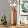 Infurnic Decorative Vases Rustic Aluminum Vase with Timeless Design for Versatile Home Decor, for Living Room and Bedroom, Brown, 5"*5"*14 - 2 of 4