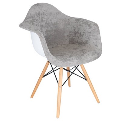 LeisureMod Willow Velvet Eiffel Accent Chair with Ash Wood Legs