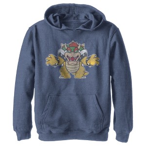 Boy's Nintendo Koopa King Bowser Pull Over Hoodie - 1 of 4