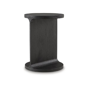 Signature Design by Ashley Adderley Accent Table - Black Mango Wood Finish with Sandblasted Effect - 1 of 4
