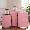 SEVOBAL Luggage 3 Piece PP Hardshell Set with Spinner Silent Wheels, TSA Lock, Ideal for Students or Travelling, Pink, 19.48"*11.8"*29.3" - 2 of 4