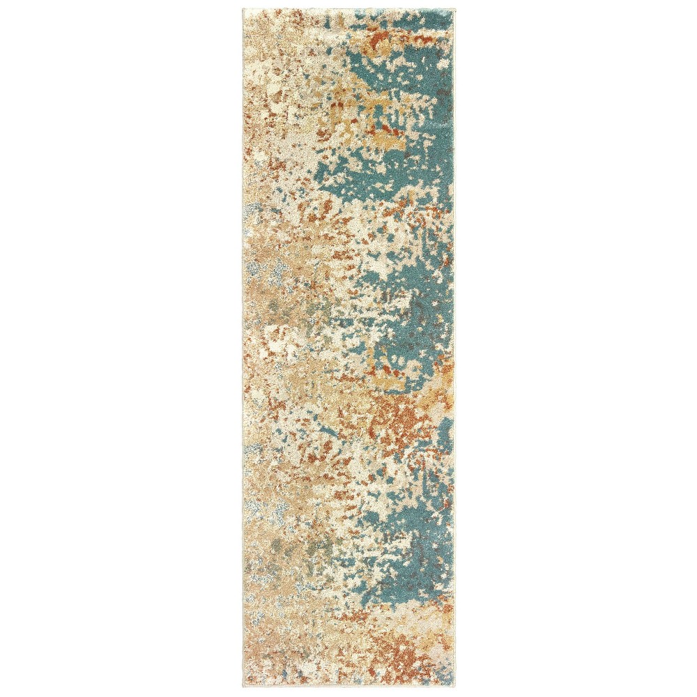  Runner Camryn Muted Abstract Rug Blue/Orange