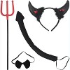 4E's Novelty Black Devil Costume Set: Horns Headband, Tail, Pitchfork, Bowtie – Devil Costume for Women Classic Devil Costume Dress-Up Kit - 2 of 4