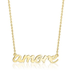 Pure Collection by Ross-Simons Italian 14kt Yellow Gold "Amore" Necklace Size 16 - 1 of 3