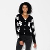 Women's Ghost Graphic Cardigan - Black - 2 of 3