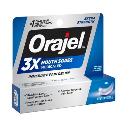 Orajel 3x Medicated Mouth Sores Gel .42oz : Target