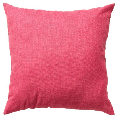 22" Bright Pink Polyester Indoor/Outdoor Square Throw Pillow