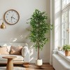 TopComfy Artificial Trees 74in Artificial Ficus Tree Large Fake Ficus Tree Faux Ficus Tree in Black Plastic Pot for Home, Green, 44.5"*44.5"*74" - 2 of 4