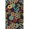 Hauteloom Thaxton Colorful Flowers on Black Area Rug - 3 of 4