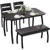 GOCAPTAIN Dining Table Set for 4, Wooden Kitchen Table with Metal Legs, Upholstered Bench and 2 Classic Dinner Chairs, Dining Set for Home, Apartment - 4 of 4