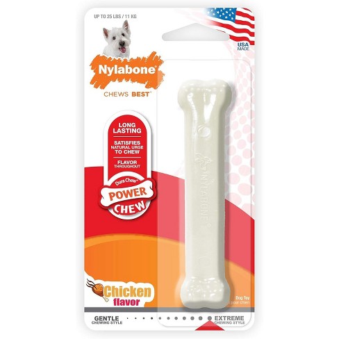 Nylabone Dura Chew Smooth Chicken Flavor White Dog Bone Regular Target