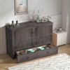 Mjkone Queen Murphy Bed Cabinet with Built-in Charging Station, Drawers, Folding Mattress for Bedroom Guest Room - 2 of 4