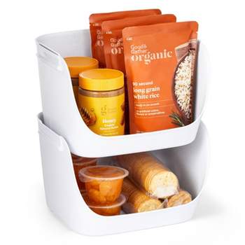 FINESSY Pantry Storage Bins for Pantry Organization - Stackable Pantry  Organizer Bins for Organization, Under Sink Pantry Plastic Containers for  Shelf