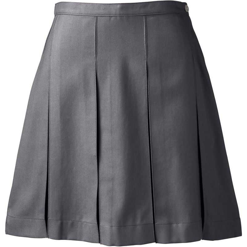 Lands' End Lands' End School Uniform Women's Solid Box Pleat Skirt Above Knee, 1 of 5