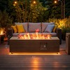 BDELITE Outdoor Fire Pit Table, 50,000 BTU with LED Light, Propane Tank, Windshield, Glass Stone and Rain Cover - 42.2*20.1*12.4 Inch - 3 of 4