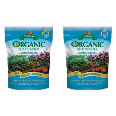 Espoma Improved Moisture Retention Organic Seed Starter & Root Growth Premium Potting Mix for Indoor Seed Starting, 16 Quarts (2 Pack)