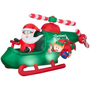 Gemmy Animated Christmas Inflatable Santa in Helicopter, 4.5 ft Tall, Multi - 1 of 4