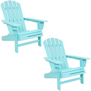 Sunnydaze All-Weather HDPE Outdoor Patio Adirondack Chair with Drink Holder - 1 of 4