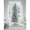 King Of Christmas Snow Flocked Hinged Slim Artificial Christmas Tree Unlit, King Flock Thin Xmas Tree - 4 of 4