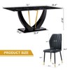 NicBex Dining Table Set for 8 Dining Room Table Set Black Marble Pattern Tempered Glass Dining Table Set with 8 PU Chairs for Dining Room - 3 of 4