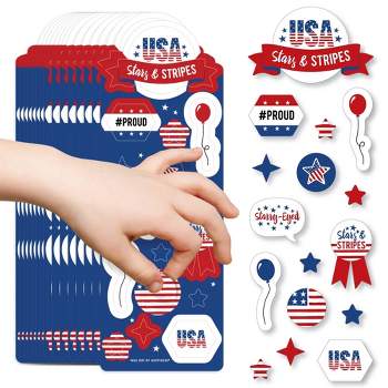 Big Dot of Happiness Stars and Stripes - Patriotic Party Favor Kids Stickers - 16 Sheets - 256 Stickers